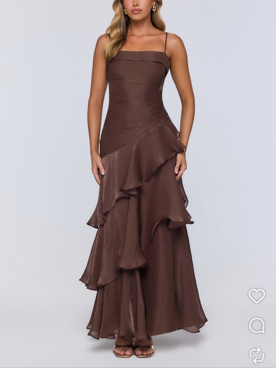 Hello Molly Dresses & Skirts - Hello Molly Chocolate Brown Ruffle Maxi Dress